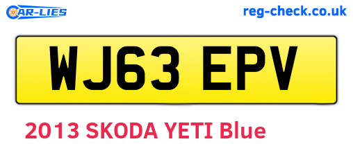 WJ63EPV are the vehicle registration plates.