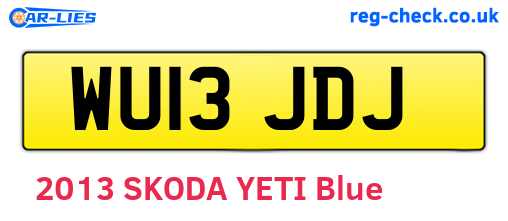 WU13JDJ are the vehicle registration plates.