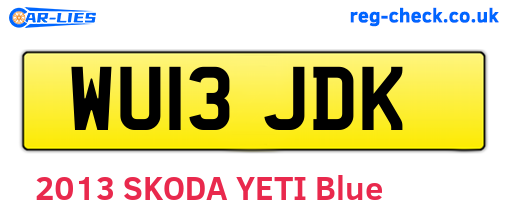 WU13JDK are the vehicle registration plates.