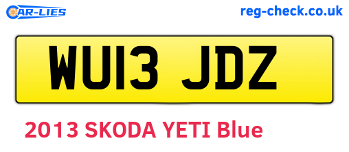 WU13JDZ are the vehicle registration plates.