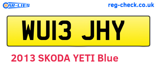 WU13JHY are the vehicle registration plates.