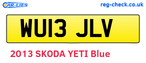 WU13JLV are the vehicle registration plates.