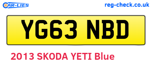 YG63NBD are the vehicle registration plates.