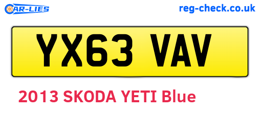 YX63VAV are the vehicle registration plates.