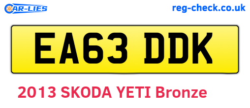 EA63DDK are the vehicle registration plates.
