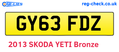 GY63FDZ are the vehicle registration plates.