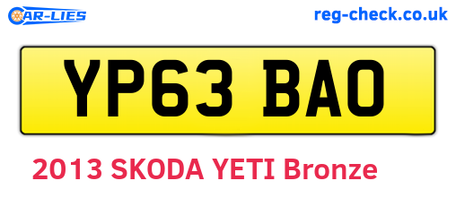 YP63BAO are the vehicle registration plates.
