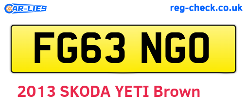 FG63NGO are the vehicle registration plates.