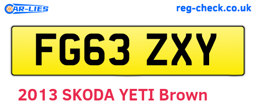 FG63ZXY are the vehicle registration plates.