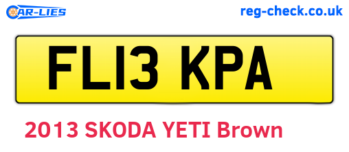FL13KPA are the vehicle registration plates.