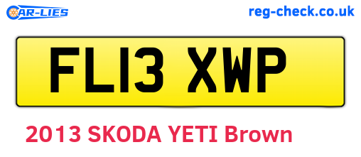 FL13XWP are the vehicle registration plates.