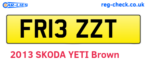 FR13ZZT are the vehicle registration plates.