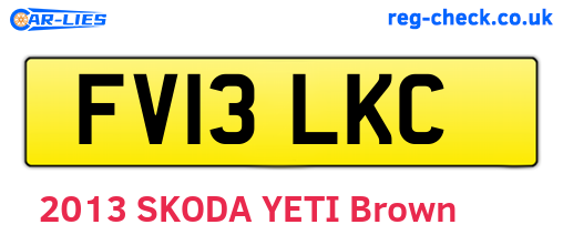 FV13LKC are the vehicle registration plates.