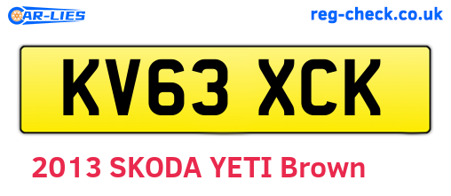 KV63XCK are the vehicle registration plates.
