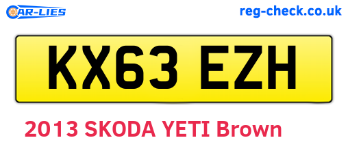 KX63EZH are the vehicle registration plates.