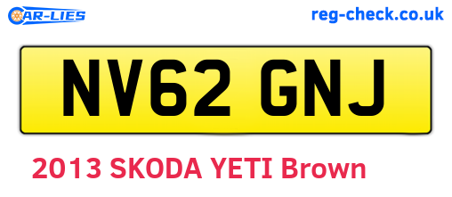 NV62GNJ are the vehicle registration plates.