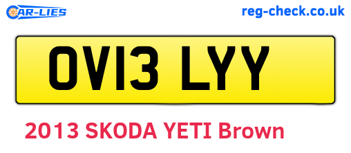 OV13LYY are the vehicle registration plates.