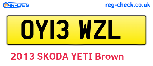 OY13WZL are the vehicle registration plates.