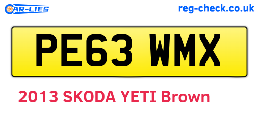 PE63WMX are the vehicle registration plates.
