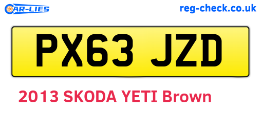 PX63JZD are the vehicle registration plates.