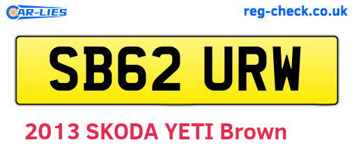 SB62URW are the vehicle registration plates.