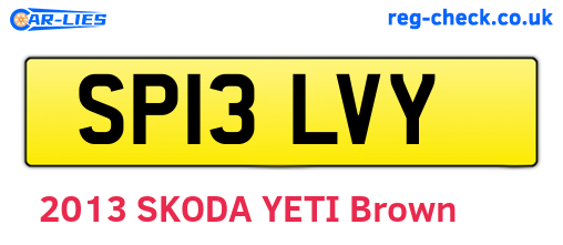 SP13LVY are the vehicle registration plates.