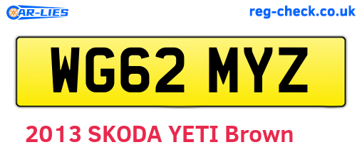 WG62MYZ are the vehicle registration plates.
