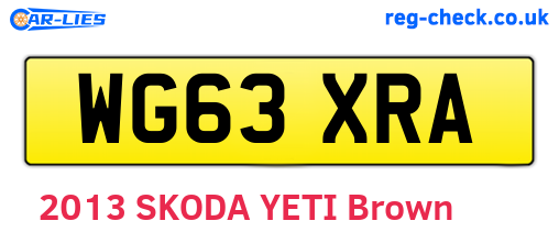 WG63XRA are the vehicle registration plates.