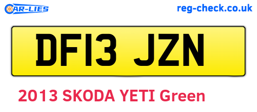 DF13JZN are the vehicle registration plates.