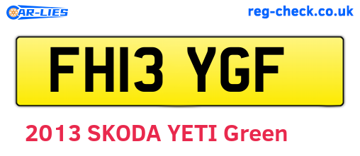 FH13YGF are the vehicle registration plates.