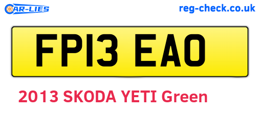 FP13EAO are the vehicle registration plates.