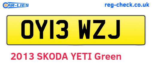 OY13WZJ are the vehicle registration plates.