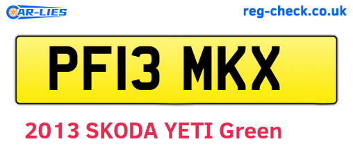 PF13MKX are the vehicle registration plates.