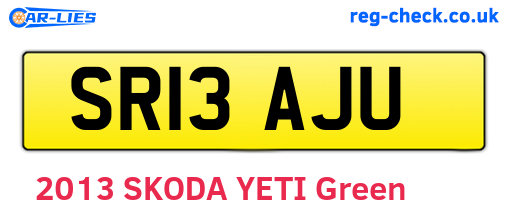SR13AJU are the vehicle registration plates.