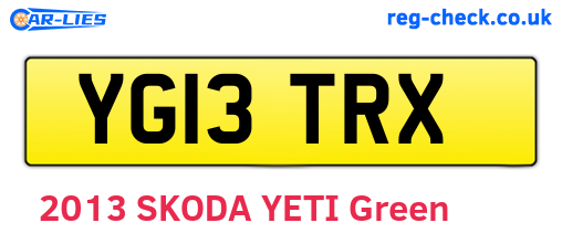 YG13TRX are the vehicle registration plates.