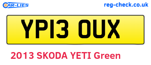 YP13OUX are the vehicle registration plates.