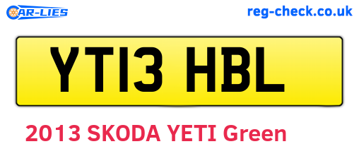 YT13HBL are the vehicle registration plates.
