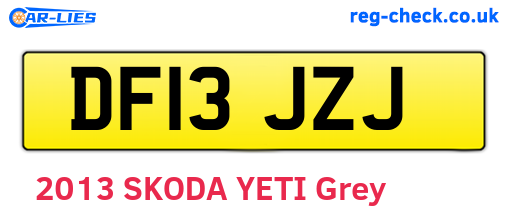 DF13JZJ are the vehicle registration plates.