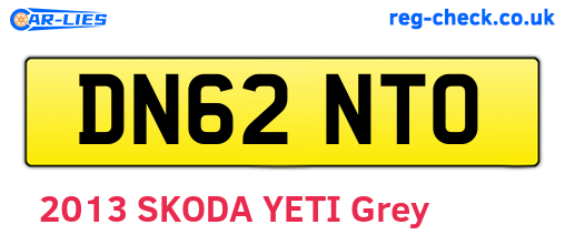 DN62NTO are the vehicle registration plates.