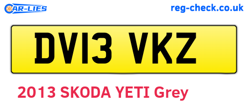 DV13VKZ are the vehicle registration plates.
