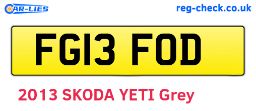 FG13FOD are the vehicle registration plates.