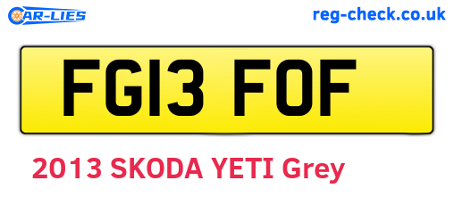 FG13FOF are the vehicle registration plates.