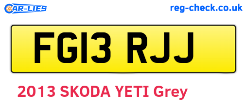 FG13RJJ are the vehicle registration plates.