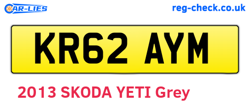 KR62AYM are the vehicle registration plates.
