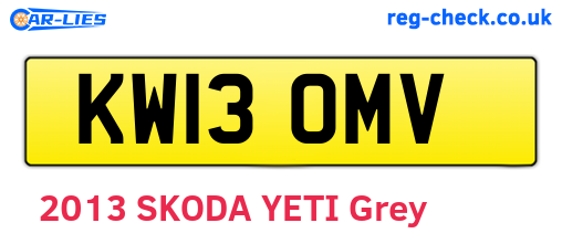 KW13OMV are the vehicle registration plates.
