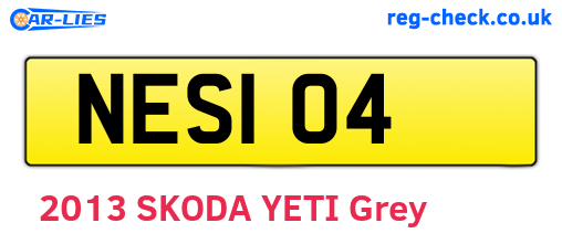 NES104 are the vehicle registration plates.