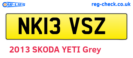 NK13VSZ are the vehicle registration plates.