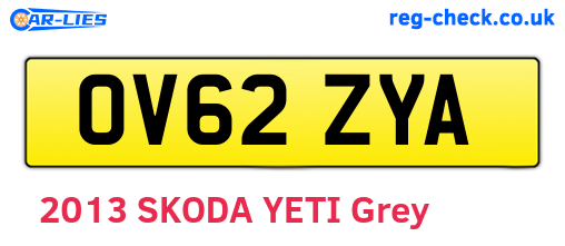 OV62ZYA are the vehicle registration plates.