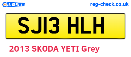 SJ13HLH are the vehicle registration plates.