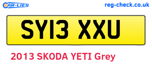 SY13XXU are the vehicle registration plates.